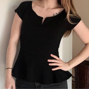 Black Peplum Top